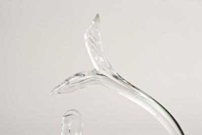  Murano Glass Sommerso Murano Glass Fish Sculpture Olive Green Clear Glass Italy circa 1970