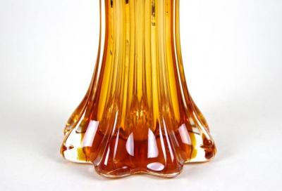  Murano Glass Sommerso Murano Glass Vase Mid Century Red Orange Italy circa 1960 70