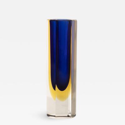  Murano Glass Sommerso Petite Italian Murano Sommerso Flavio Poli Style Faceted Glass Vase