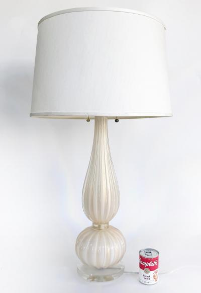  Murano Glass Sommerso Vintage Murano Sommeroso Gold Infused Venetian Glass Lamp Lucite Base Signed
