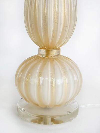  Murano Glass Sommerso Vintage Murano Sommeroso Gold Infused Venetian Glass Lamp Lucite Base Signed