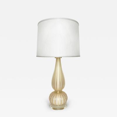  Murano Glass Sommerso Vintage Murano Sommeroso Gold Infused Venetian Glass Lamp Lucite Base Signed