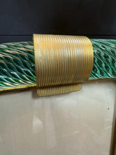  Murano Green Murano Glass and Brass Picture Frame