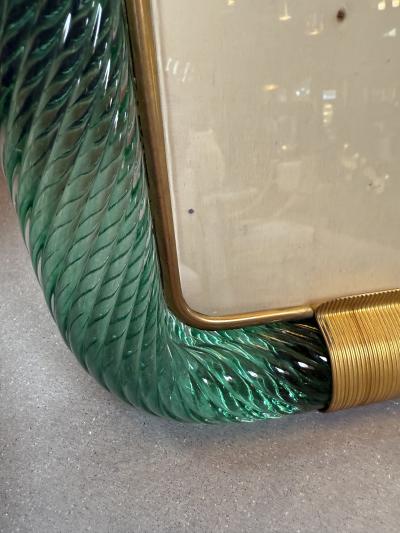  Murano Green Murano Glass and Brass Picture Frame
