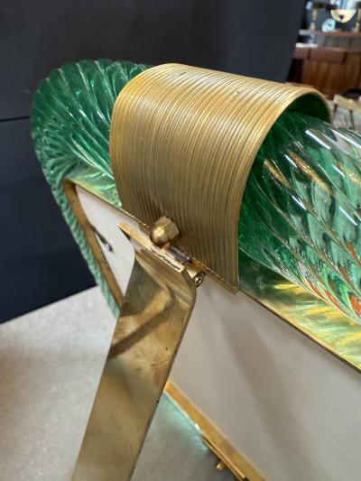  Murano Green Murano Glass and Brass Picture Frame