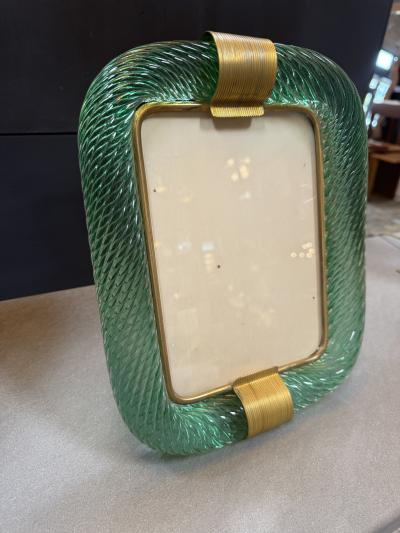  Murano Green Murano Glass and Brass Picture Frame