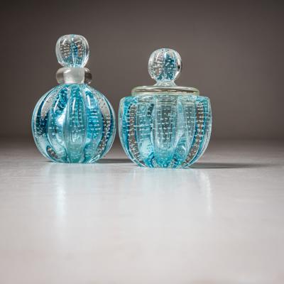  Murano Hollywood Regency Style Murano Glass Bottles Italy Mid 20th Century