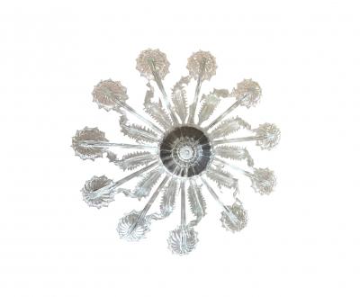  Murano Impressively Large Murano Blown Clear Glass Chandelier
