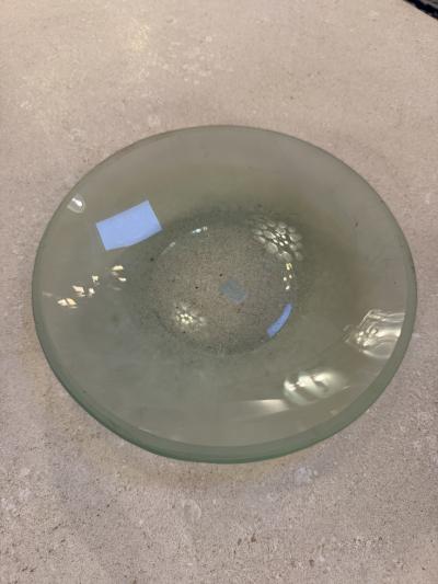  Murano Italian Frosted Murano Glass Centerpiece Bowl 1970s