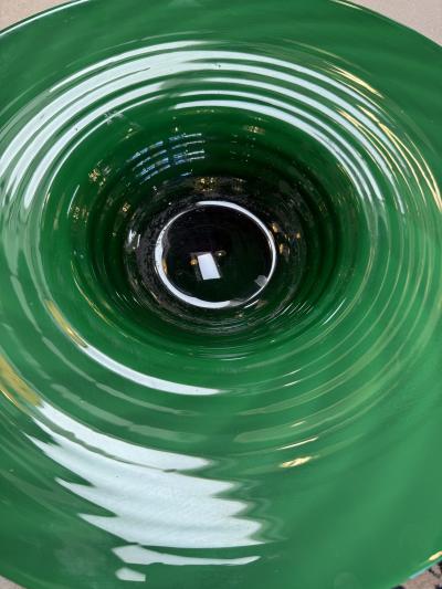  Murano Large Murano Emerald Green Art Glass Centerpiece Bowl