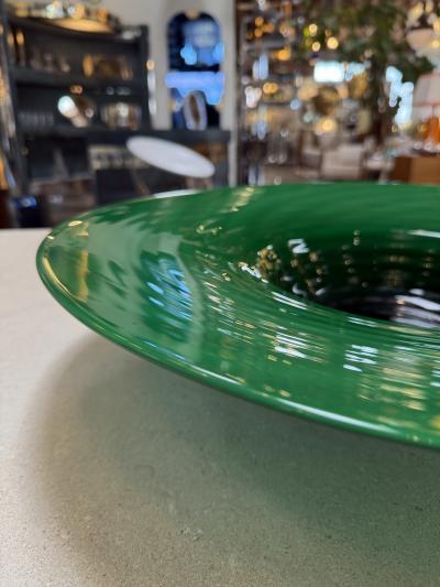  Murano Large Murano Emerald Green Art Glass Centerpiece Bowl