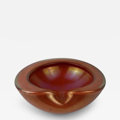  Murano Luxury Glass MGL Barbini Iridescent Orange Murano Glass Dish