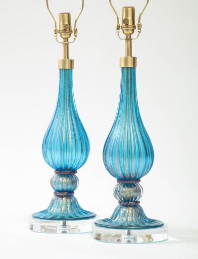  Murano Luxury Glass MGL French Blue Murano Glass Lamps