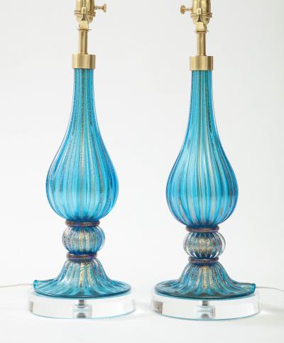  Murano Luxury Glass MGL French Blue Murano Glass Lamps