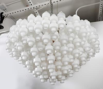  Murano Luxury Glass MGL Grand Scale White Murano Glass Chandelier