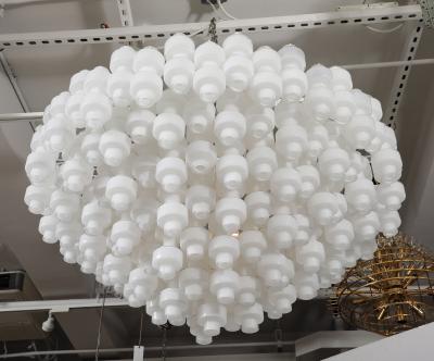  Murano Luxury Glass MGL Grand Scale White Murano Glass Chandelier