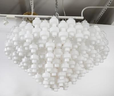  Murano Luxury Glass MGL Grand Scale White Murano Glass Chandelier