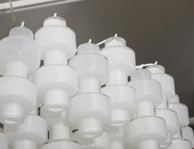  Murano Luxury Glass MGL Grand Scale White Murano Glass Chandelier