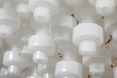  Murano Luxury Glass MGL Grand Scale White Murano Glass Chandelier