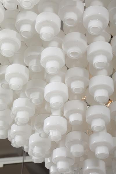  Murano Luxury Glass MGL Grand Scale White Murano Glass Chandelier