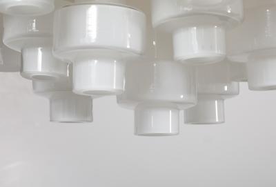  Murano Luxury Glass MGL Grand Scale White Murano Glass Chandelier