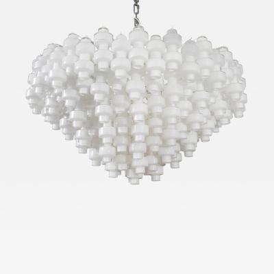  Murano Luxury Glass MGL Grand Scale White Murano Glass Chandelier