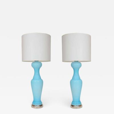  Murano Luxury Glass MGL Pawn Shaped Sky Blue Murano Glass Lamps