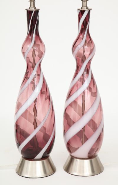  Murano Luxury Glass MGL Smokey Amethyst Murano Glass Lamps