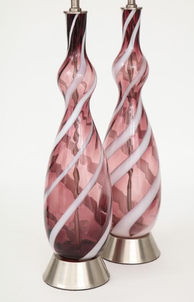  Murano Luxury Glass MGL Smokey Amethyst Murano Glass Lamps