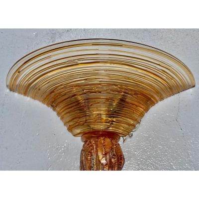  Murano Mid Century Modern Orange Murano Venetian Glass Wall Light Sconce