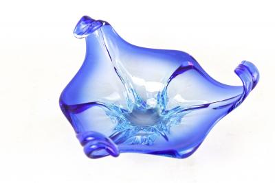  Murano Mid Century Murano Sommerso Blue Glass Bowl Italy circa 1960