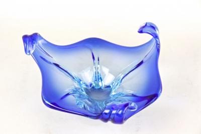  Murano Mid Century Murano Sommerso Blue Glass Bowl Italy circa 1960
