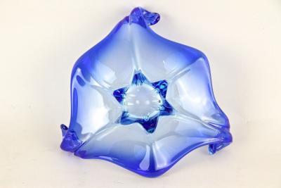  Murano Mid Century Murano Sommerso Blue Glass Bowl Italy circa 1960