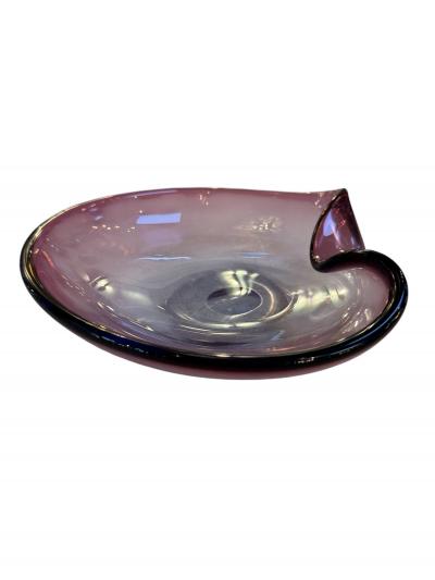  Murano Murano Amethyst Glass Bowl with Folded Rim Italy 1960s