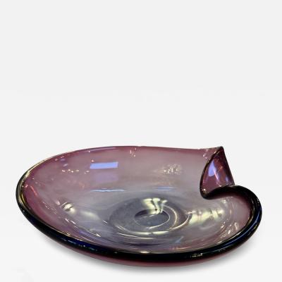  Murano Murano Amethyst Glass Bowl with Folded Rim Italy 1960s