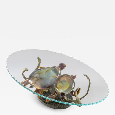  Murano Murano Glass Coffee Table with Turtles by Zanetti