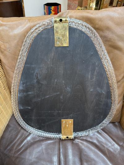  Murano Murano Glass Wall Mirror with Brass Accents