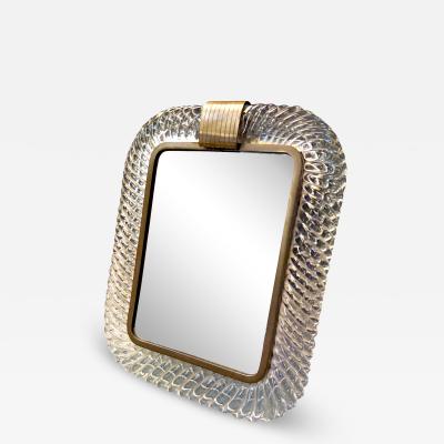  Murano Murano Glass and Brass Table Mirror