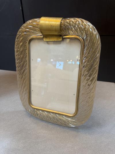 Murano Murano Picture Frame in Brass and Glass 90s
