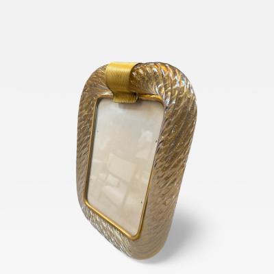  Murano Murano Picture Frame in Brass and Glass 90s