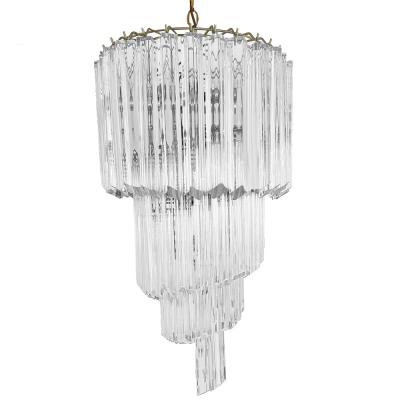  Murano Original Murano Crystal Quadriedrie Spiral Chandelier