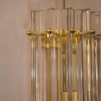 Murano Pair of Fluted Murano Glass Wall Sconces