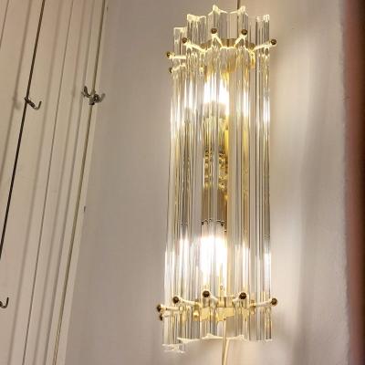  Murano Pair of Fluted Murano Glass Wall Sconces