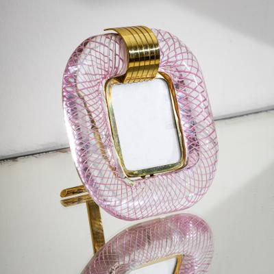  Murano Pair of Pink Murano Glass Table Frames Italy probably Mid 20th Century