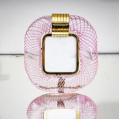 Murano Pair of Pink Murano Glass Table Frames Italy probably Mid 20th Century