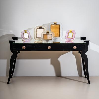  Murano Pair of Pink Murano Glass Table Frames Italy probably Mid 20th Century