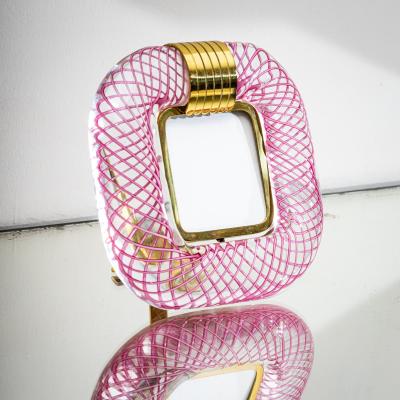  Murano Pair of Pink Murano Glass Table Frames Italy probably Mid 20th Century