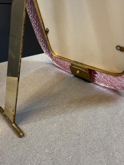  Murano Pink Murano Glass and Brass Picture Frame