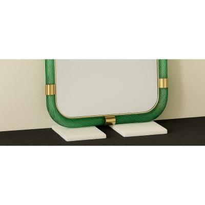  Murano Rectangular Torciglione Wall Mirror Murano Glass in Barovier Style