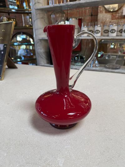  Murano Red Murano Glass Pitcher 1960s